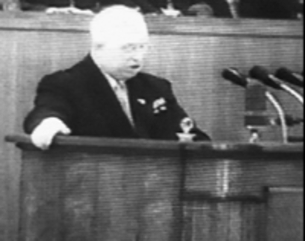 NIKITA KHRUSCHEV  gave a "secret speech" denouncing Stalin.