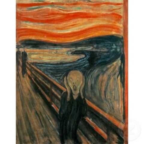 Edvard Munch - The Scream (oil, tempera and pastel on cardboard 91 cm × 73.5 cm)