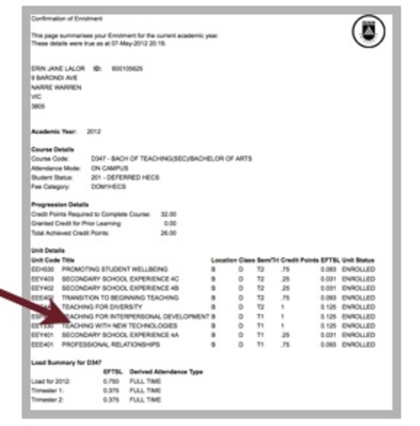 1- Evidence of Enrolment