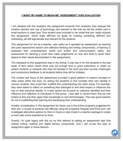 4- Reflection of Assessment Practice