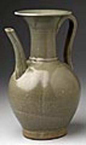 A green glaze was made.  Produced with iron oxide, the color can range from yellow, to grey green, olive, blue, or blue green.