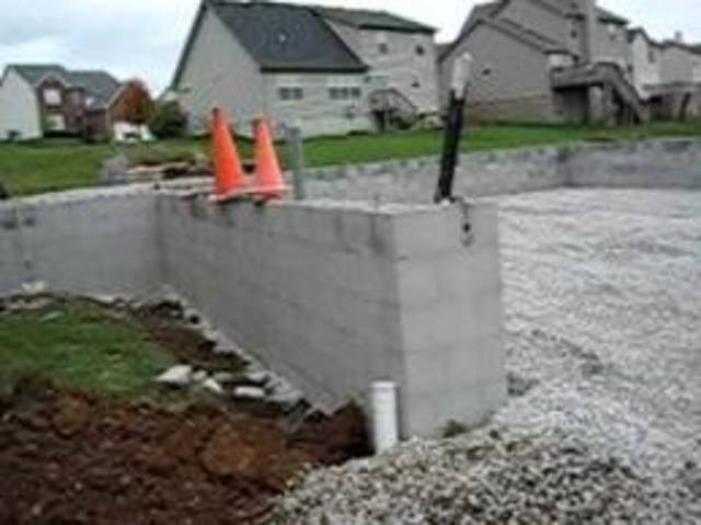 Pour concrete slab inside block work
