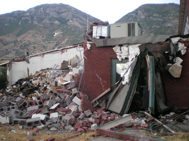 Meridain School building torn down