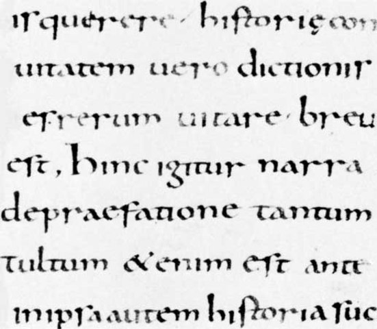 The Carolingian script: 8th century AD