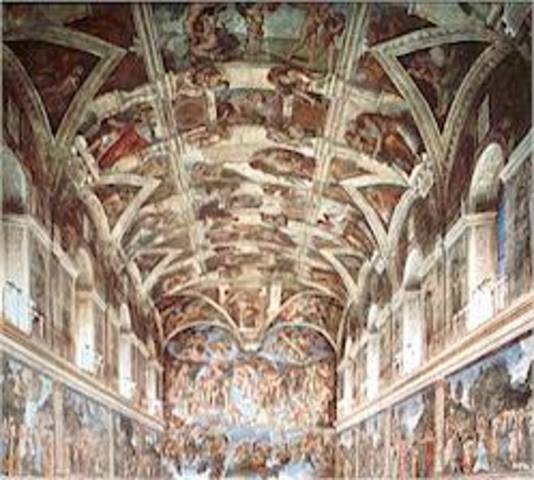 Michelangelo paints the Sistene Chapel