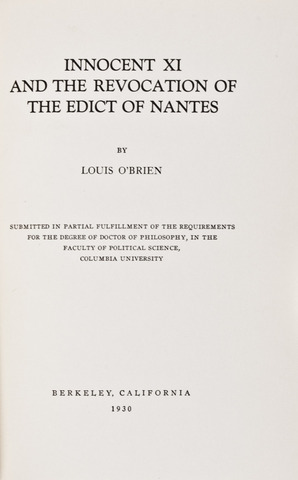 Revocation of Edict of Nantes