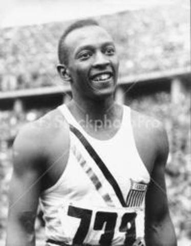 Jesse Owens the fastest man alive and who won medals for the 100-meter dash, 200-meter dash, long jump and 400-meter relay team races was born.