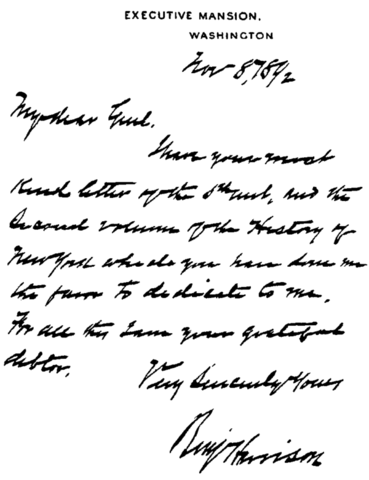 The day Benjamin Harrison was voted into office as the 23rd president.