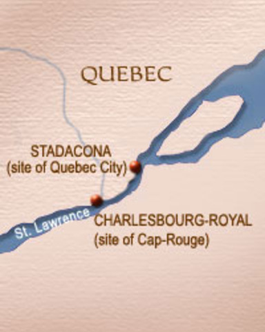 Samuel de Champlain sets up a trading post (Stadacona)