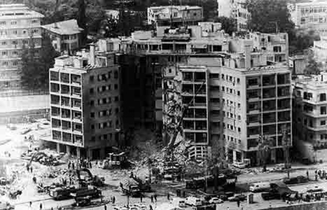 United States Marine Corps Base in Beriut bombed Reagan sends more troops