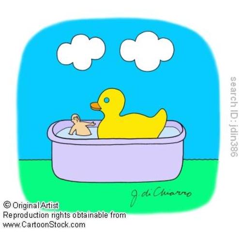 swimming in my bath tub