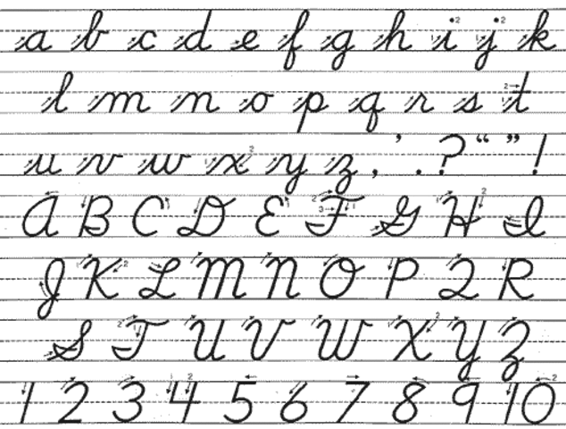Learned Cursive Writing (negative)