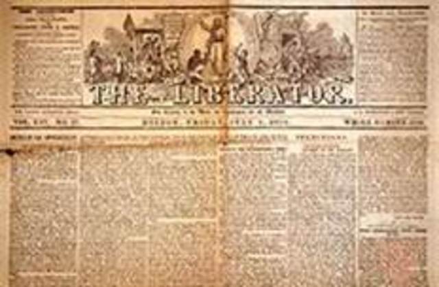 Garrison begins to print The Liberator