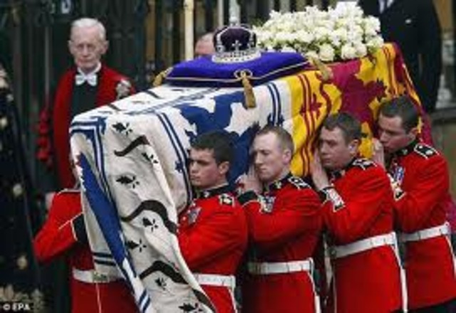 The funeral of Queen Elizabeth, the Queen Mother at Westminster Abbey