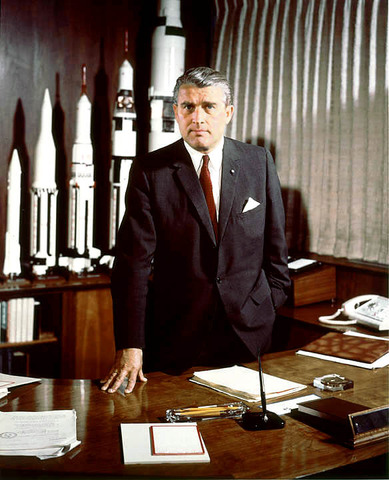 Wernher Von Braun and students launch first liquid fueled rocket