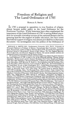 Ordinance of Religous Freedom