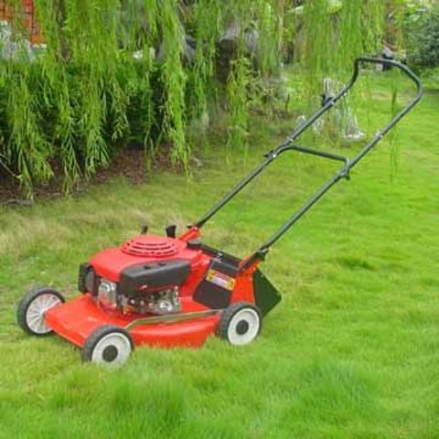 mowing lawn