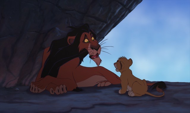 Scar tells Simba about the elephant graveyard