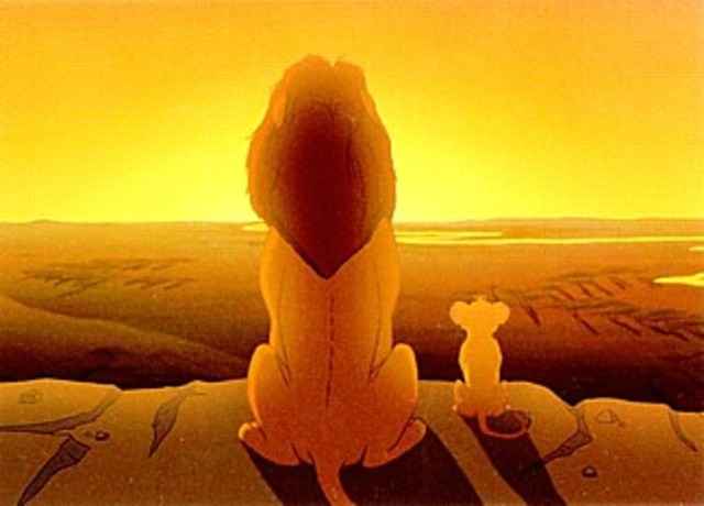 Mufasa shows Simba the kingdom and everything the light touches