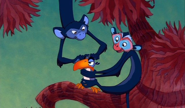 Simba and Nala ditch Zazu to go to the elephant graveyard