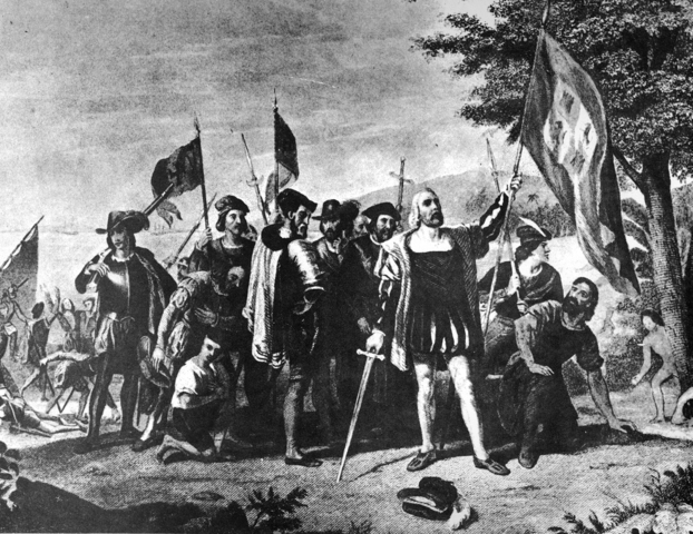 Christopher Columbus land in North America