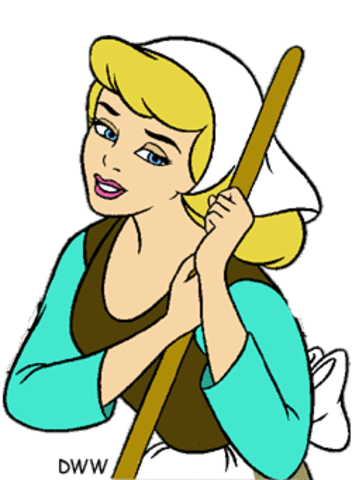 Cinderella's wicked stepmom and stepsisters make her their slave.