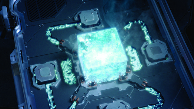 Loki steals the Tesseract then mind controls Hawkeye and Dr. Erik Selvig and flees.