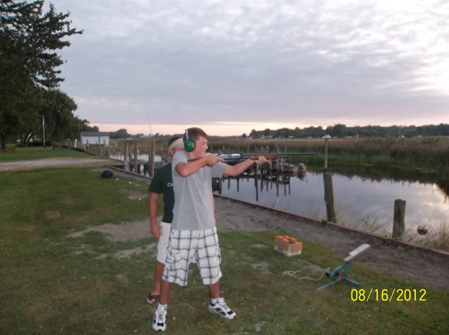 Shooting my 1st gun at Harsens Island