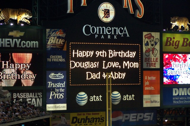 9th birthday at Comerica Park