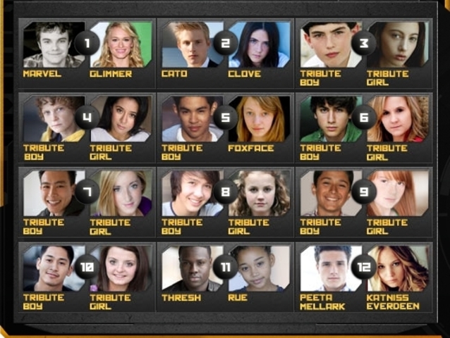 74th Annual Hunger Games Tributes from all disctrics