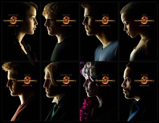 Main Characters: Katniss, Peeta, Gale, Rue, Cato, Haymitch, Effie, Cinna