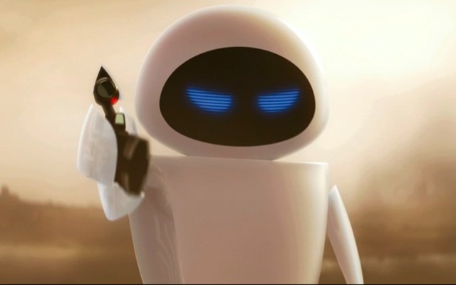 WALL-E attemps to aproach EVE, but it attacked
