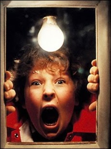 Chunk stays in the freezers while the rest of The Goonies escape down the hole into the cave