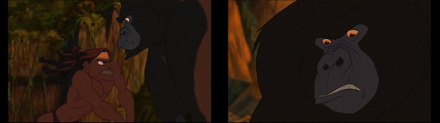 Kerchak Hears Tarzan Coming and Attacks the Humans