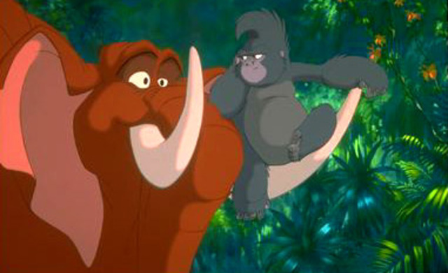 Terk and Tantor Rescue Tarzan When He Calls For Help