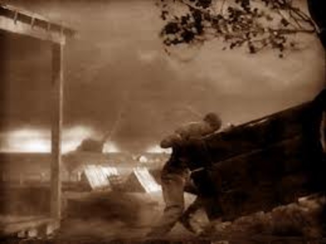 Everyones already in the storm cellar when they get there, so Dorothy and Toto go into her room.