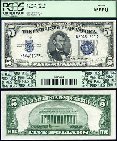 1934 $5 Silver Certificate