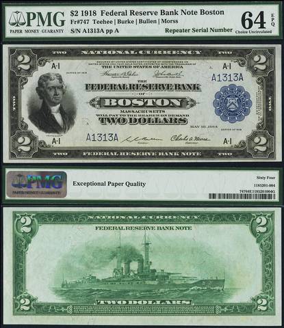 1918 $2 Federal Reserve Bank Note