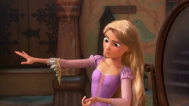 Rapunzel finds the crown that Flynn Rider stole