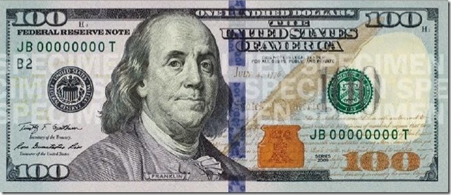 Newly Redesigned $100 Bill