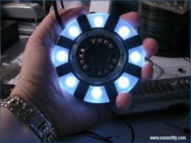 Stark creates an electromagnet to keep shrapnel away from his heart.