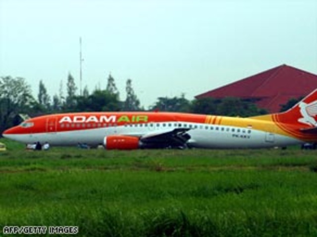 Adam Air Flight 574 disappears over Indonesia with 102 people on board.