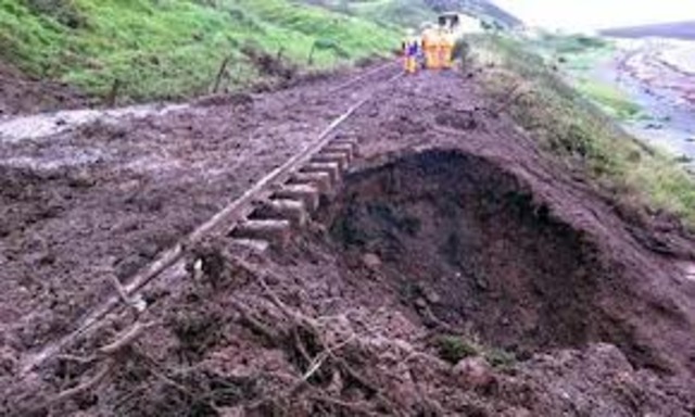 A train derails Grayrigg, Crumbia, England