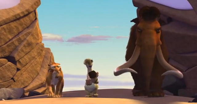 Diego convinces Sid and Manny to have him lead him back to the "humans" but acually plans to bring them to his pack