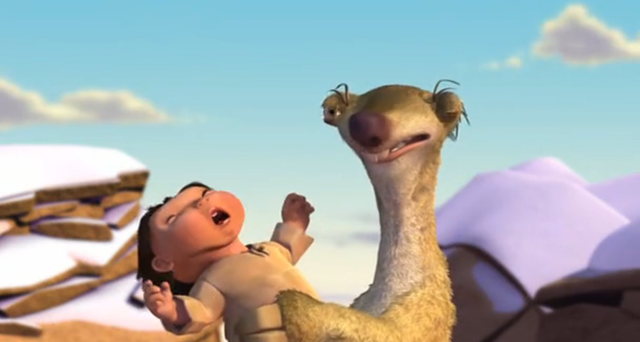 After walking for a while, the baby, now nicknamed "Pinky", gets hungry