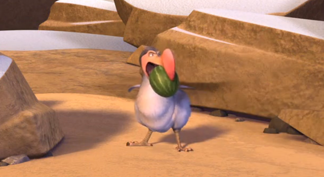 They find a melon that belonged to the dodos