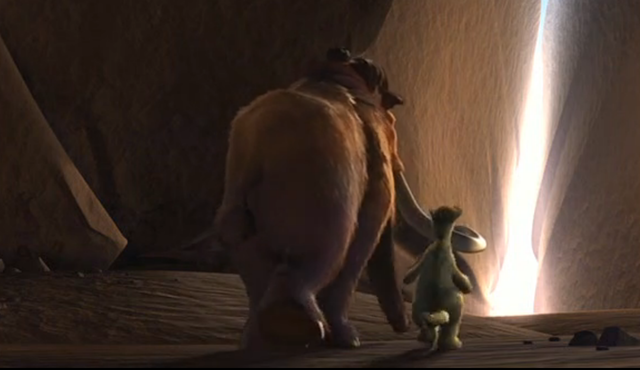 After finding a little bit about Manny's life they exit the cave