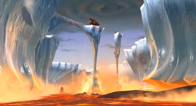 The ice melted and revealed a sea of lava