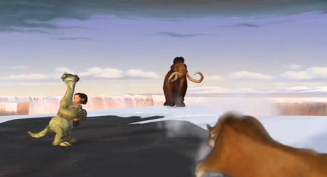 Manny goes to save Diego and has the ice below him crack