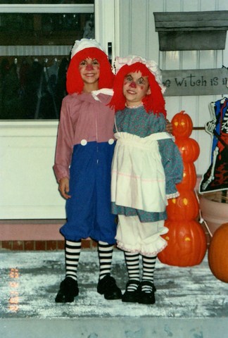 Halloween when me and my brother dressed up as raggedy ann and andy
